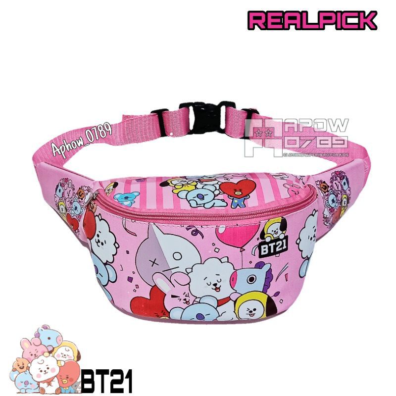 waistbag anak karakter  2in1 - tas + topi