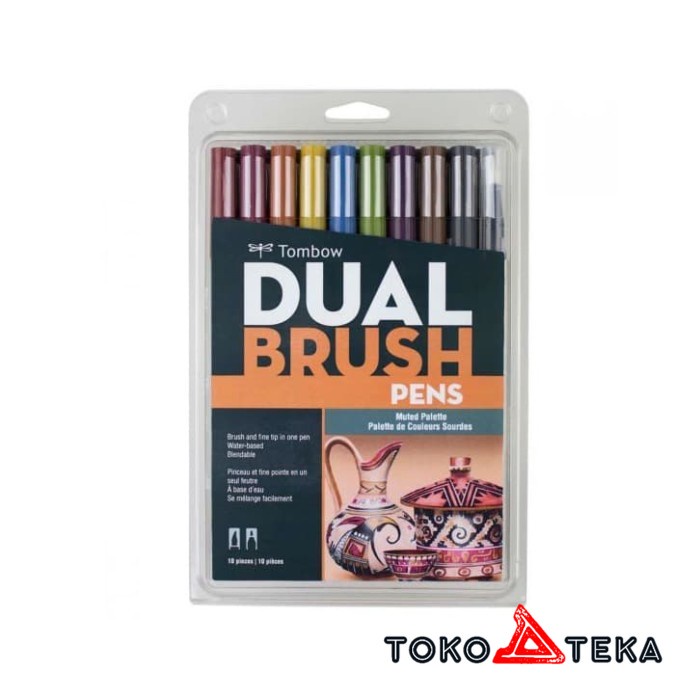 

COD Tombow Dual Brush Pen Set 10 Colors Muted Palette Murah Hemat