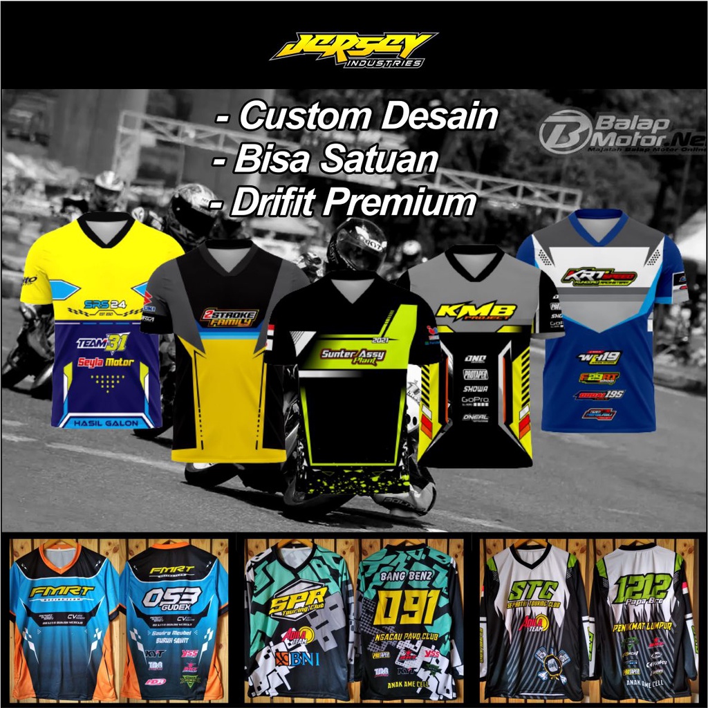 0052 Kaos Baju Jersey Racing Full Printing Desain Bebas Request Custom