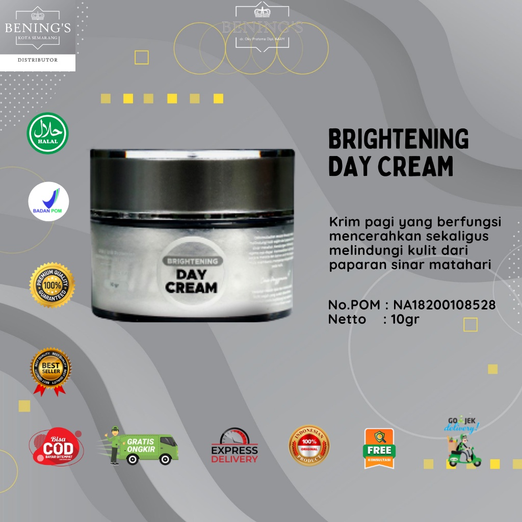 Brightening Day Cream Benings Indonesia Skincare by Dokter Oky Ukuran 10 gr