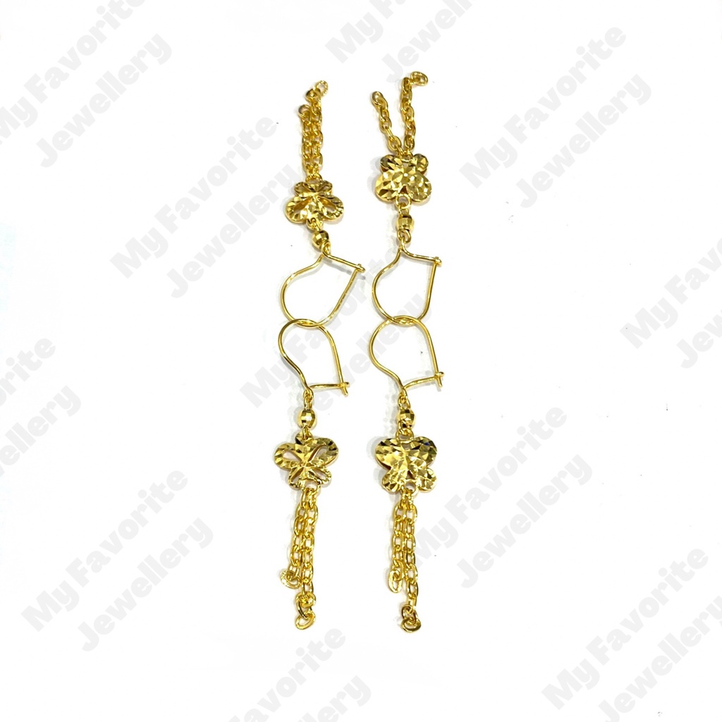 Anting Gantung Fancy Panjang 2graman Emas Asli Kadar 875