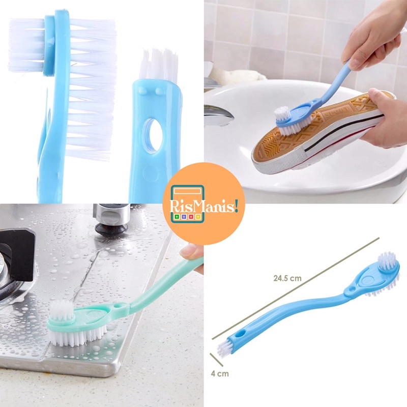 DOUBLE SIDED SHOES BRUSH Sikat Pembersih Sepatu 2 Sisi Serbaguna Inovatif Praktis Sikat WC Wastafel