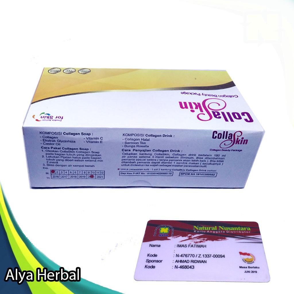 Collaskin Nasa Original Paket Pemutih wajah Pemutih Badan - Teh Collagen dan Collagen Soap