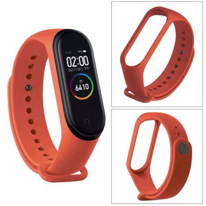 Tali Silikon Monokrom Mi Band 5 dan Mi Band 6 Replecement Strap Tali J - pink