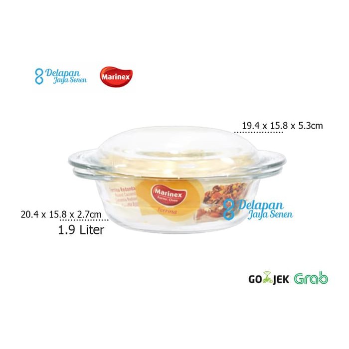 "MARINEX Casserole Bulat   Tutup 1,9L | Loyang Beling Casserole MARINEX"