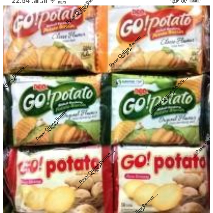 Siantar Top Go Potato 1 Renteng Biskuit Kentang Go Malkist Cokelat