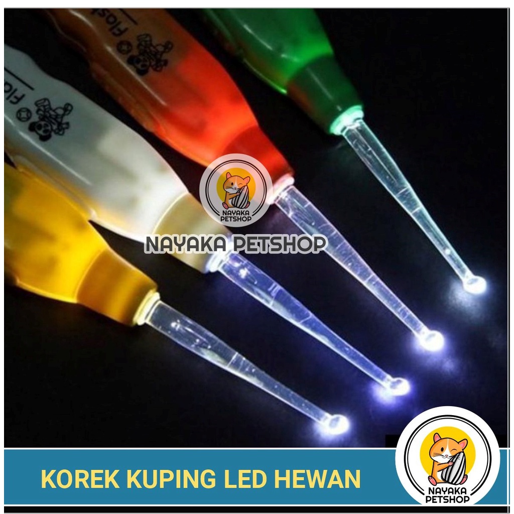 Korek Kuping Kucing Lampu LED Pembersih Telinga Korekan Anjing Hewan