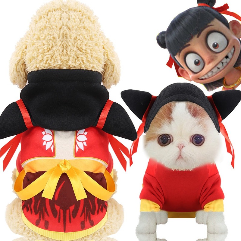 ★〓YUFeiPet〓★ Hooded Makeover Dog Cartoon Sweater Cat Warm Clothing