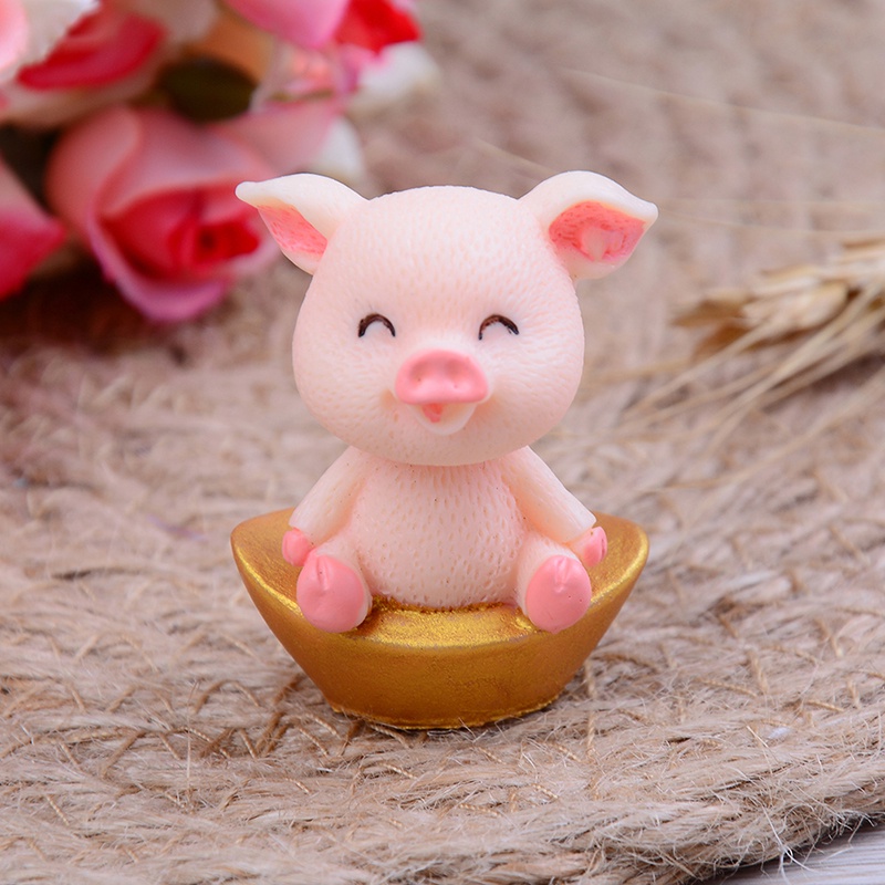 &lt; E2id &amp; &gt; 5pcs / set Miniatur Babi Lucu Untuk Dekorasi Taman Mini / Craft Diy