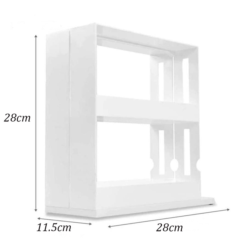 Rak Penyimpanan Bumbu Multifungsi Model Putar Warna Putih Untuk Lemari Dapur