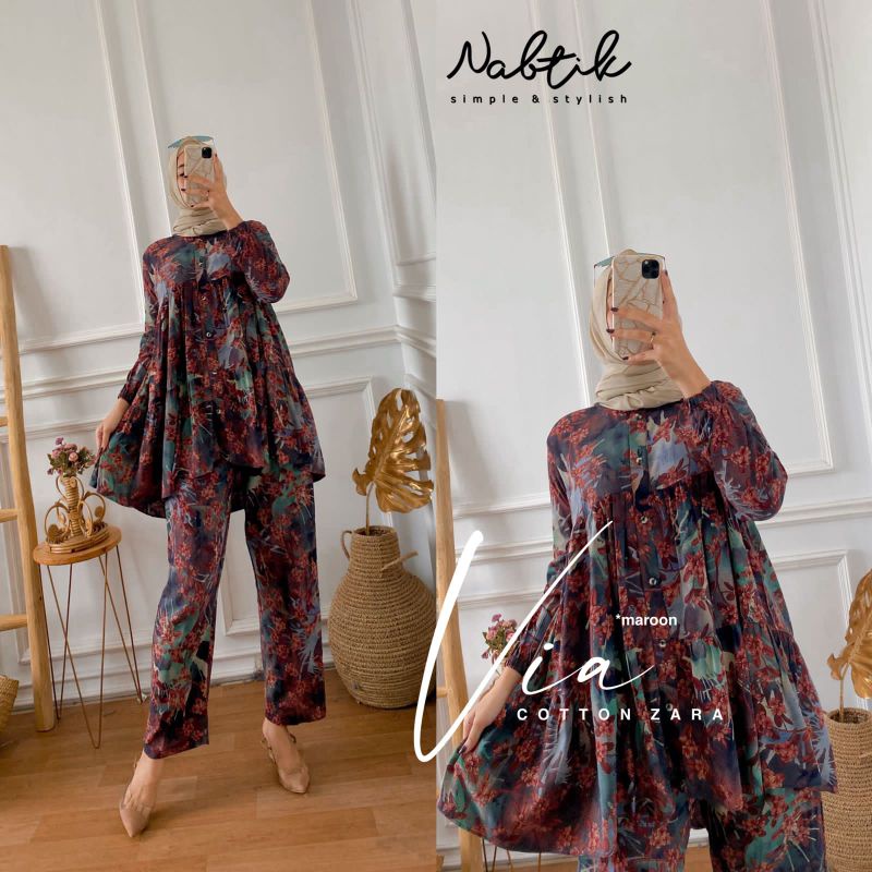 (RESTOCK)SETELAN WANITA FASHION MUSLIM//VIA SET BY NABTIK