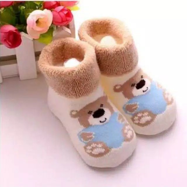 LittleAaron SMILING BEAR Kaos Kaki Anak Bayi Laki Laki Perempuan Newborn - 2 Tahun Import