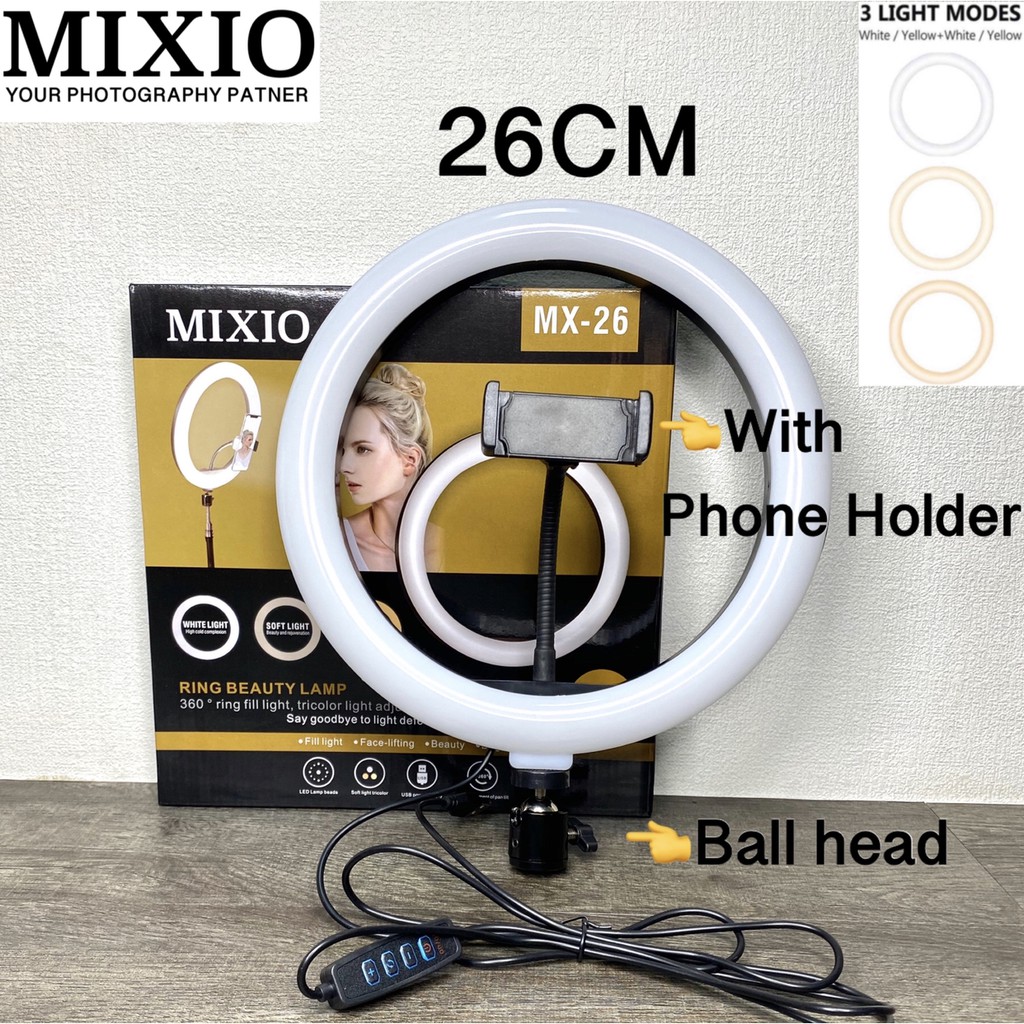 MIXIO RING LIGHT LED 26CM Lampu 26 cm Make Up Vlog RingLight Lampu Ringlight