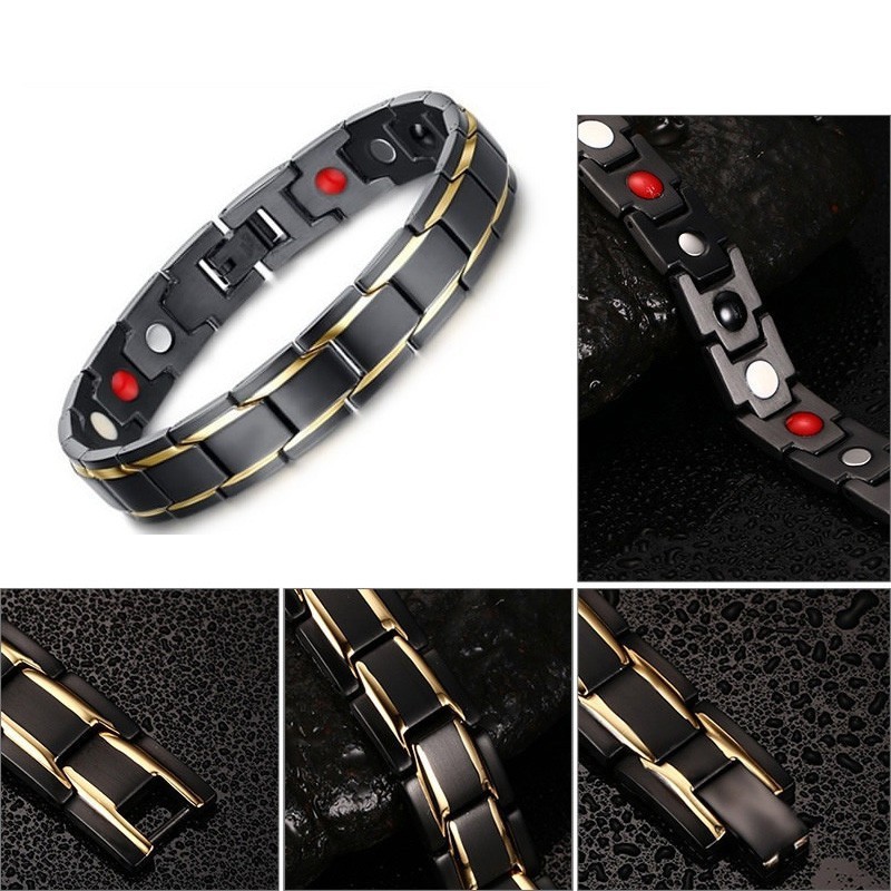 GELANG KESEHATAN TITANIUM BEST SELLER ORIGINAL 100% TITANIUM MAGNET 316L - ANTI KARAT SELAMANYA - Gelang terapi luxuri-1