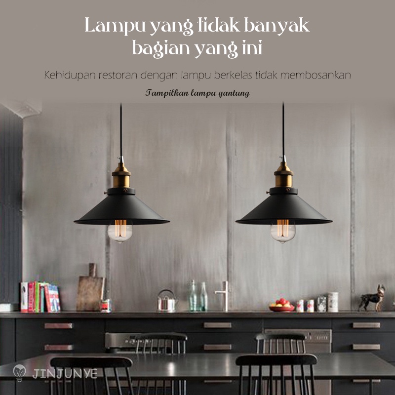 Lampu Gantung Industrial Mini Edison E27 Nordic Bar Besi untuk Dekorasi Rumah / Restoran / Toko Lampu Kafe Gantung Lampu Bar Minimalist JINY