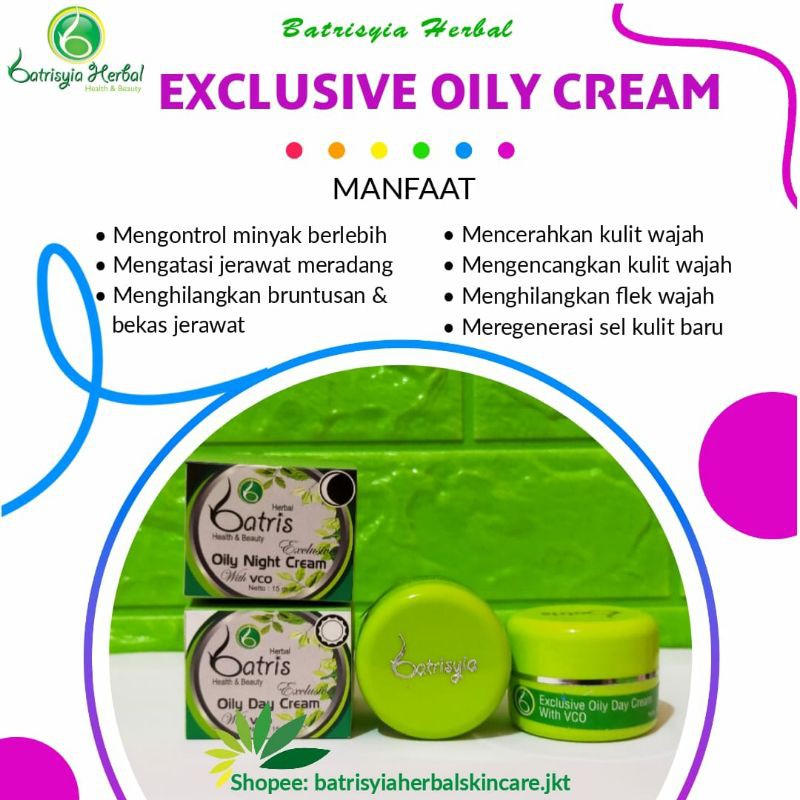 Batrisyia Cream Exclusive Oily Acne Jerawat Pencerah Wajah Batrisyia Herbal Skincare Indonesia