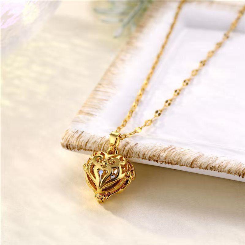 Kalung Rosegold Liontin Titanium Premium import Kaca diamond Love Ungu Aksesoris Wanita Perhiasan Korea  Perhiasan wanita /  Kalung  wanita terbaru kekinian /  Kalung  emas wanita /  Kalung  tangan wanita / Gelang wanita korea / Kalung xuping terbaru