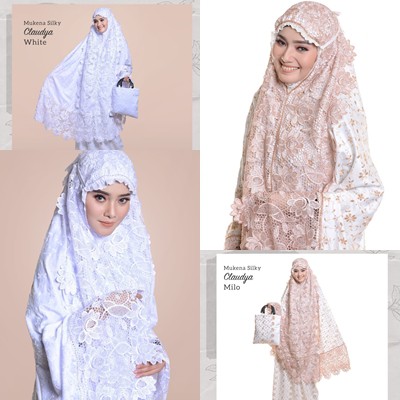 CANTIK  Mukena dewasa SILKY CLAUDYA TJA - Mukena satin super full bordir cocok untuk mahar nikah