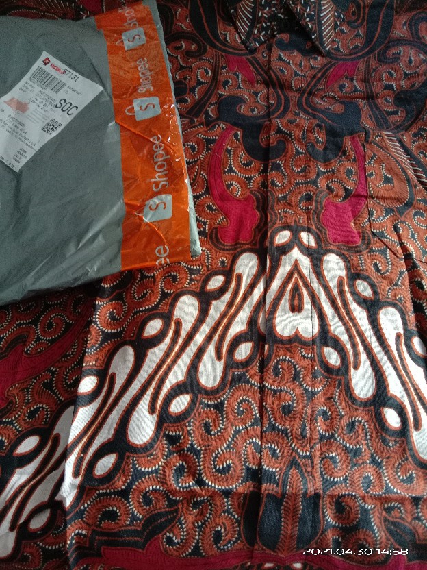 New Kemeja Batik Slimfit Lengan Panjang Exclusive Butik Motif Bata Silver