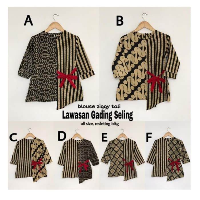 blouse batik blouse ziggy tali lawasan gading seling