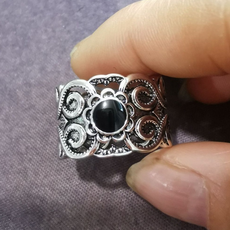 Cincin Model Terbuka Desain Bunga Hollow Hias Zircon Gaya Trendyeleganmewahmewah Untuk Wanita