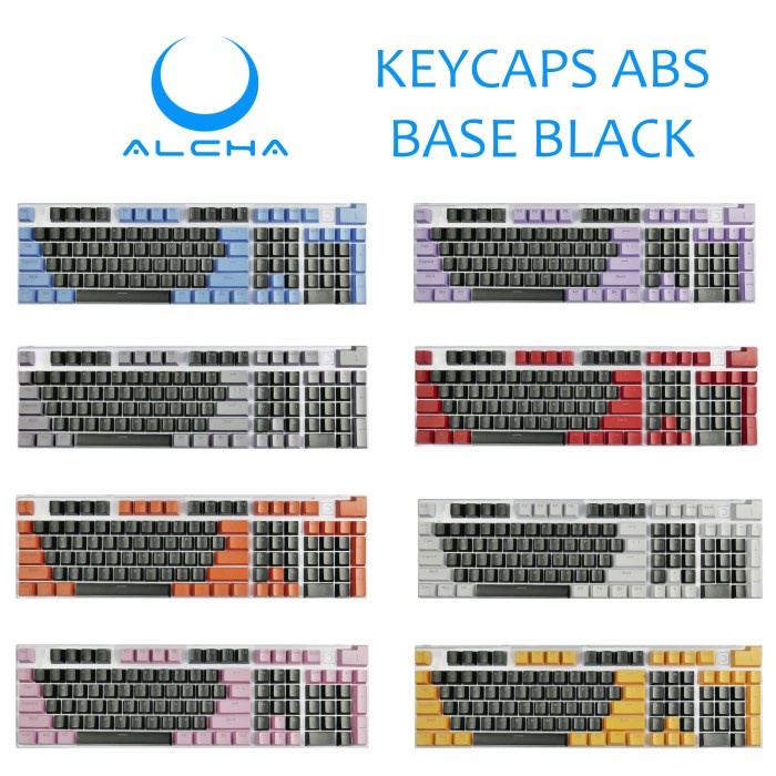 ALCHA KEYCAPS ABS DOUBLE SHOT CUSTOM MIX 2 WARNA MECHANICAL KEYBOARD - RANDOM