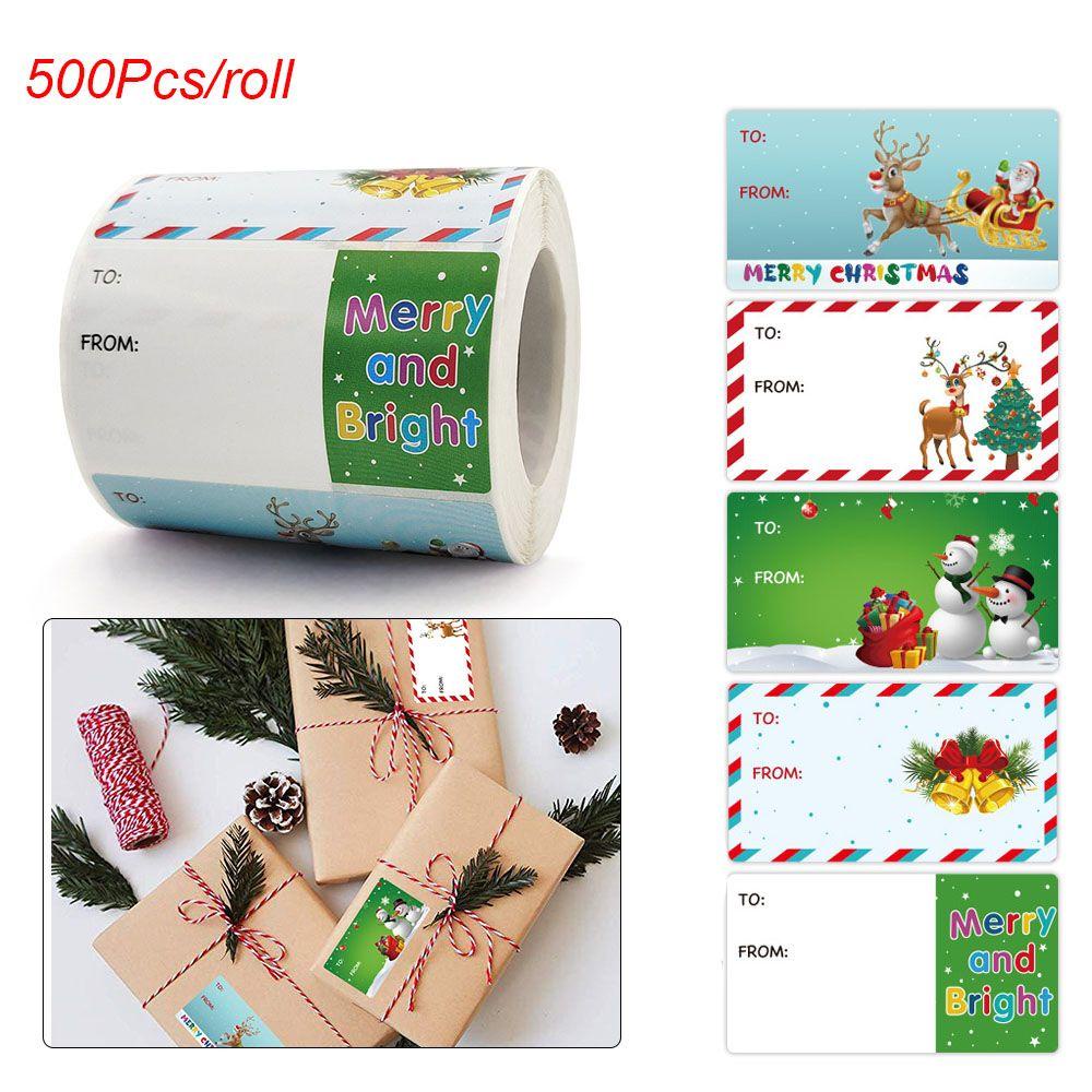 Preva 500PCS Celebrate Christmas Stationery Paket Label Perekat Kertas Stiker