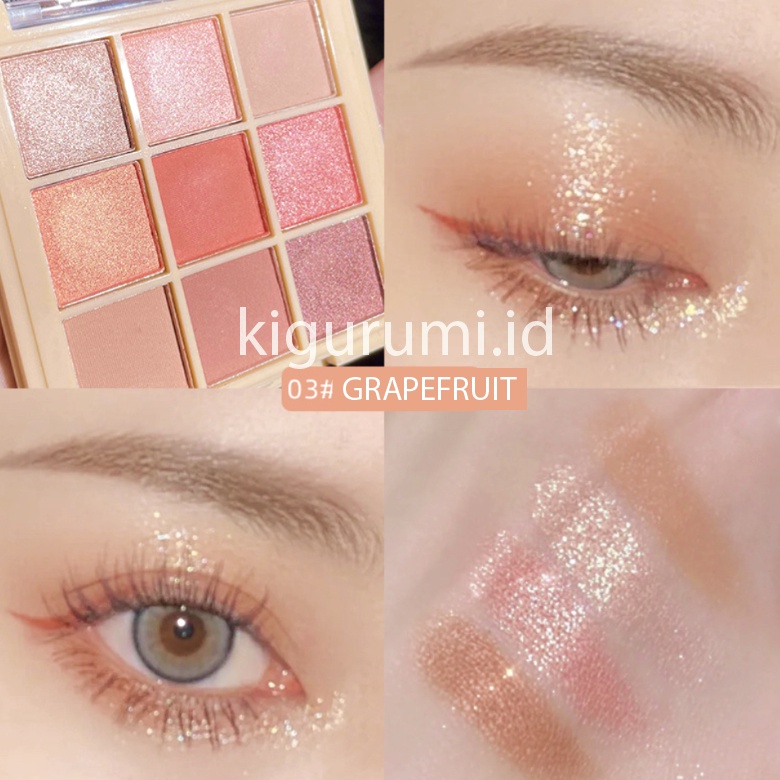 HLLR Korean Eyeshadow Pallete Murah Matte Eyeshadow Palet Waterproof 9 Warna XX058