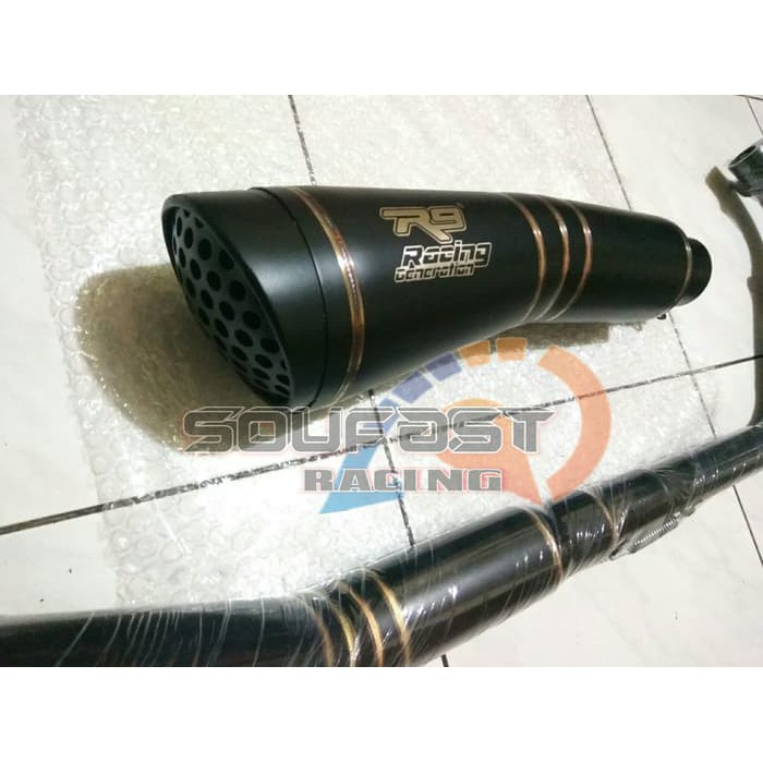 BARANG TERBAIK Knalpot Racing R9 H2 Black satria fu fi fu karbu mx king mx 135 sonic racing balapan