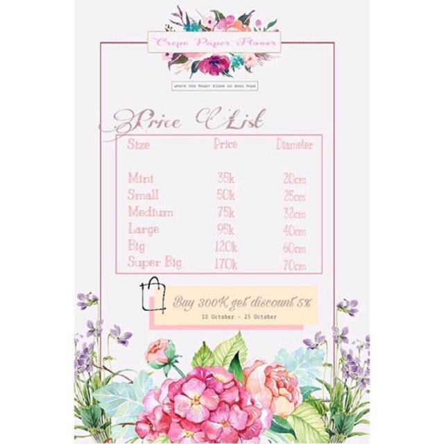 Crepe paper flower buket bunga kertas