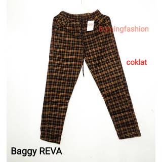  Celana  tartan motif kotak  Baggy  REVA ZARRA tartan pants  