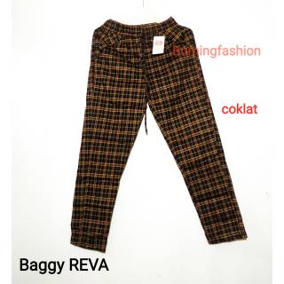  Celana  tartan  motif kotak  Baggy REVA ZARRA tartan  pants 