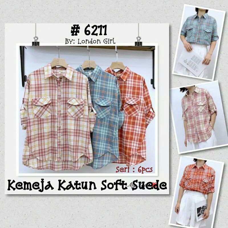 KEMEJA KATUN SOFT SUEDE IMPORT 6211