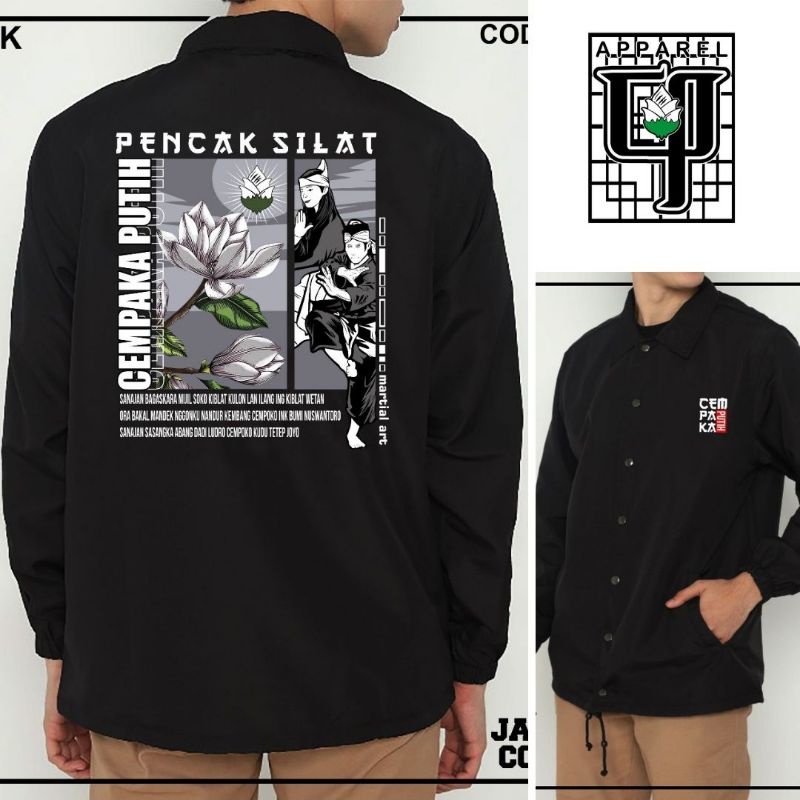 Jaket Coach Cempaka Putih | Jaket Coach PSCP | Jaket Coach Japan Style | Jaket Coach Martial Art