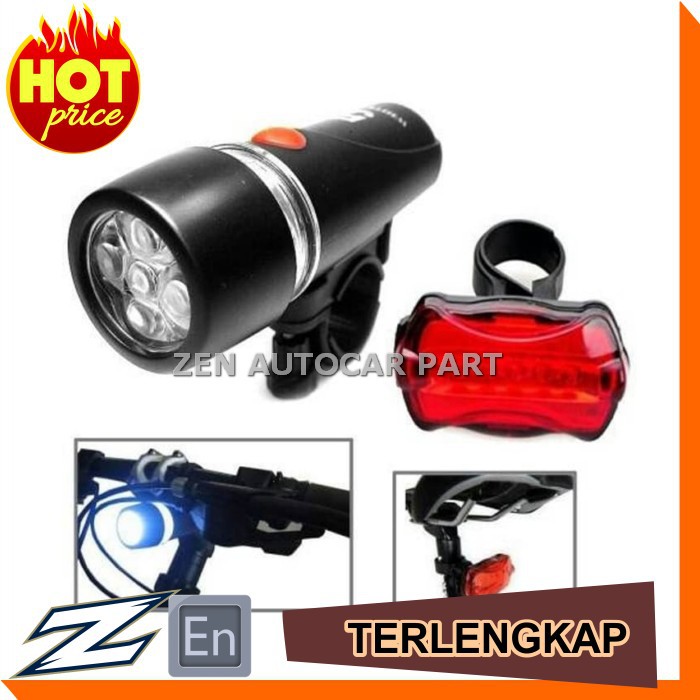 LAMPU DEPAN BELAKANG SEPEDA LED - LAMPU TEMBAK LED BULAT