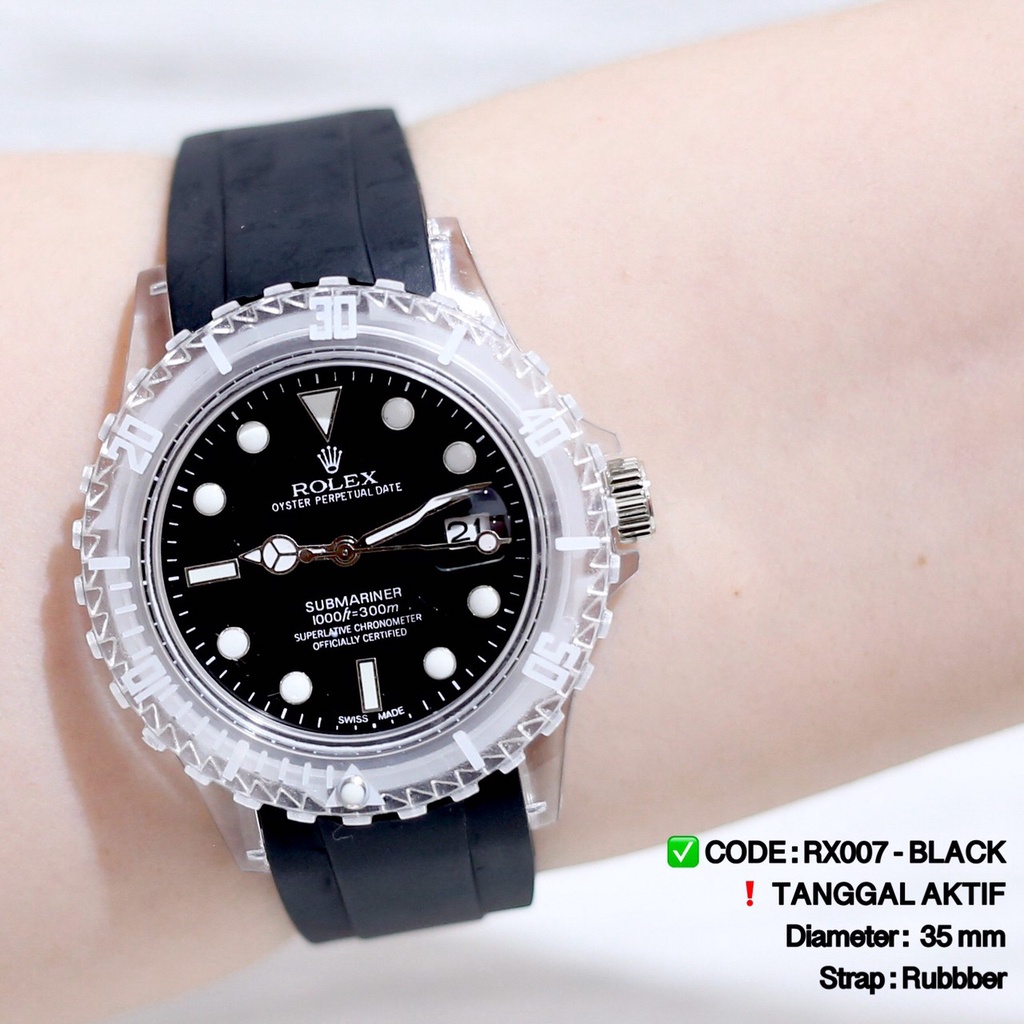 Jam tangan digital pria wanita rubber transparan watch anti air RX007