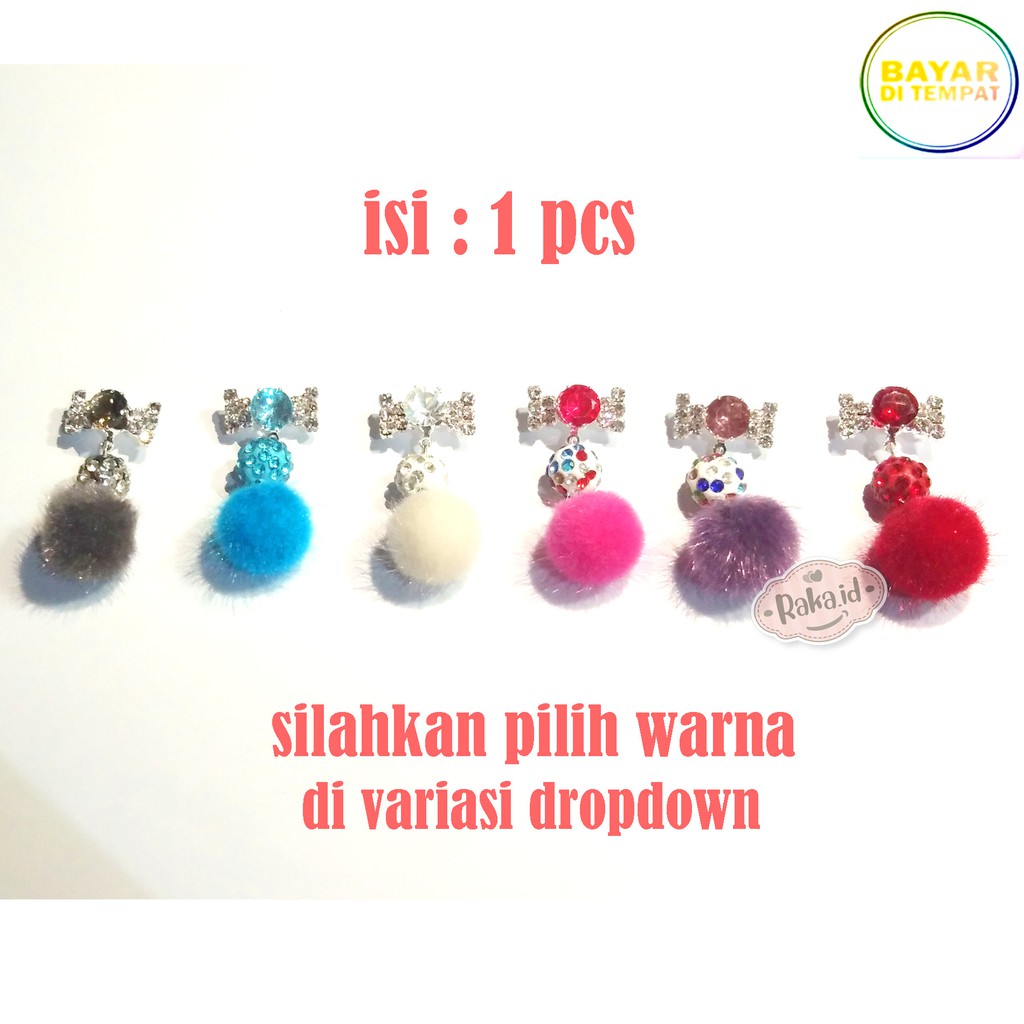 Raka Acc - 1 PCS BROS DAGU POMPOM AKSESORIS HIJAB / BROOCH / BROS HIJAB JILBAB