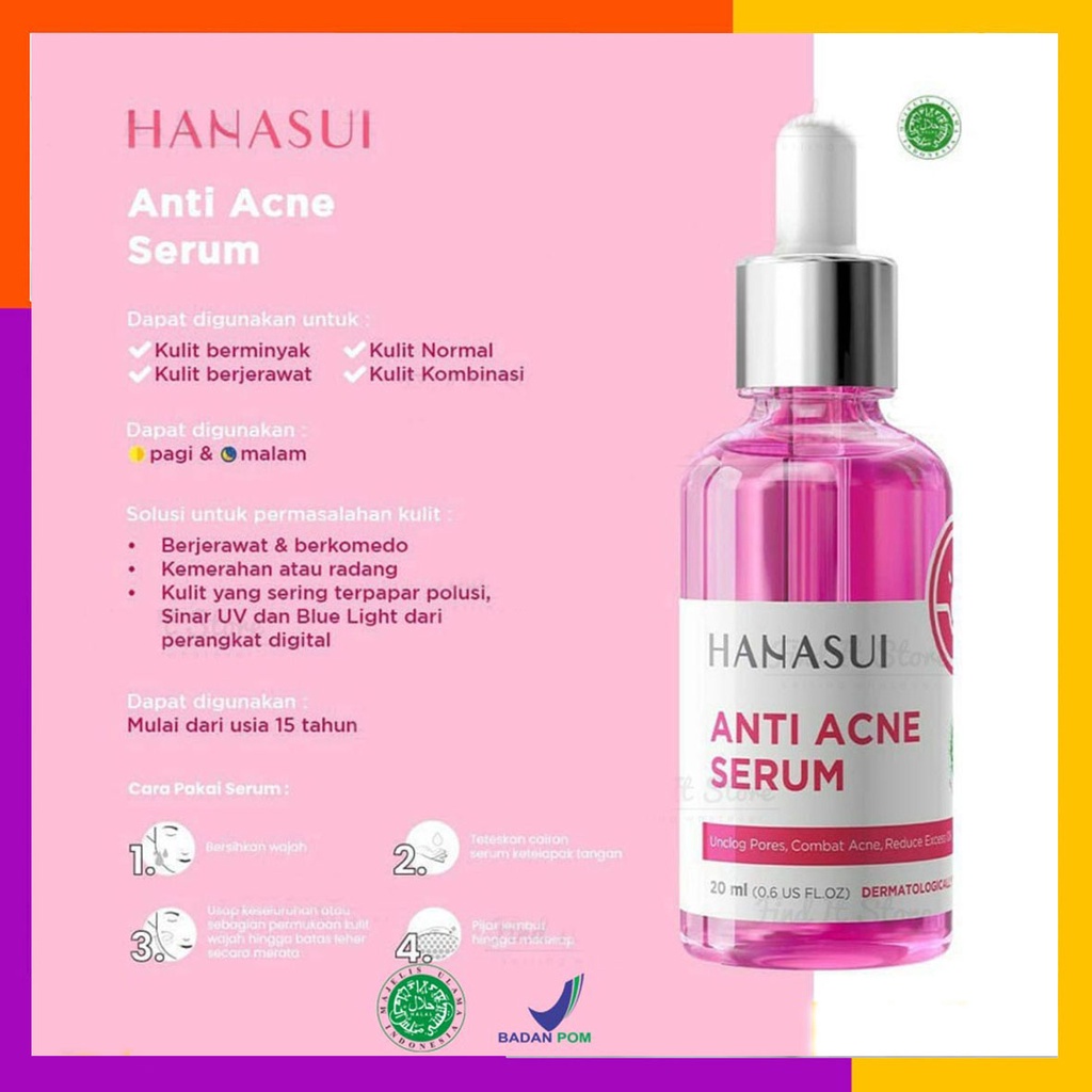 ⭐️ Jendela Kosmetik ⭐️ HANASUI / Serum Wajah / Serum Muka / Serum Hanasui / Serum Jerawat / Perawatan Wajah Serum / serum whitening ( BPOM 12 )