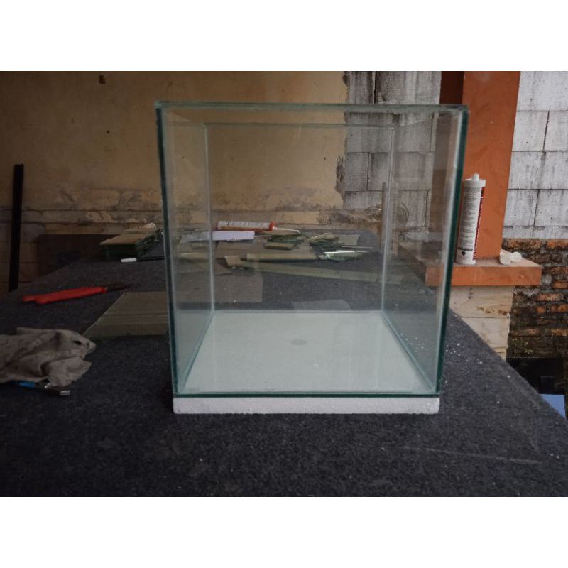 Aquarium kaca aquascape ikan hias 25x25x30