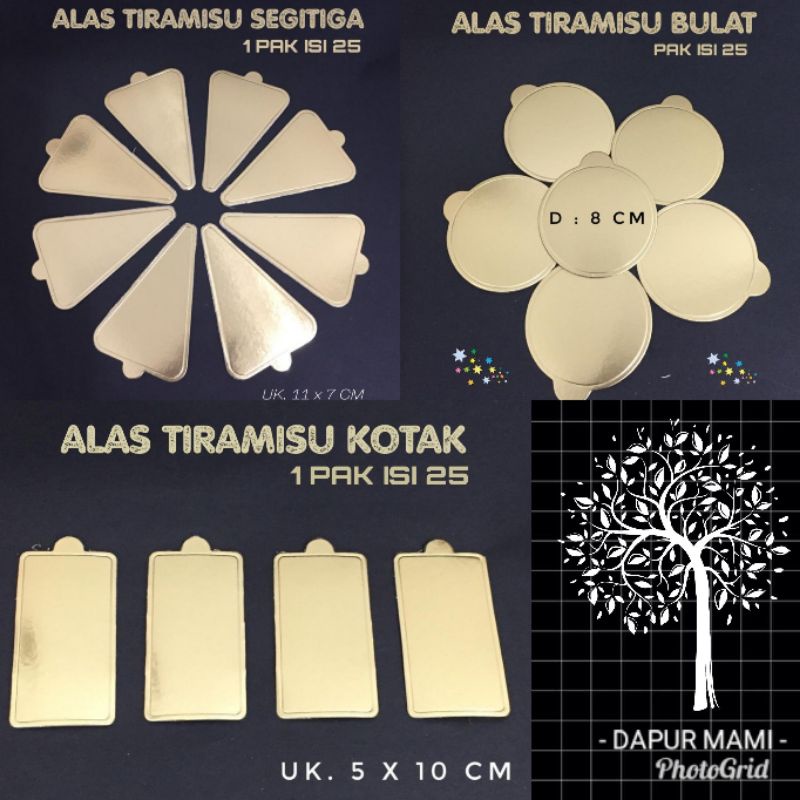 DAPURMAMI (ISI 25) Alas Tatakan Tiramisu Emas Bentuk Bulat