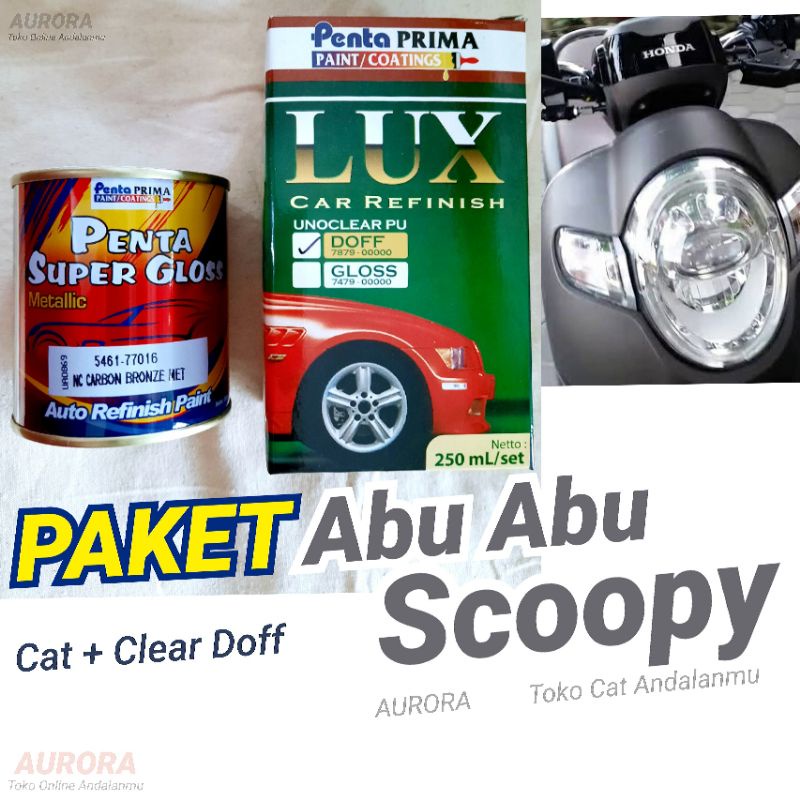 PAKET Abu Abu Doff Scoopy ( Cat Penta Grey Metalik + Clear Doff )