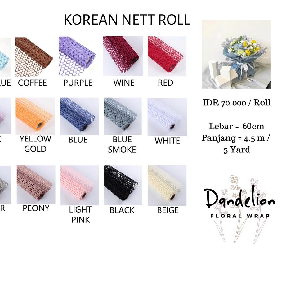 

Kekinian - KOREAN NET ROLL KERTAS BUNGA 1 ROLL/ FLOWER WRAP/ PEMBUNGKUS BUNGA HAND BOUQUET !!