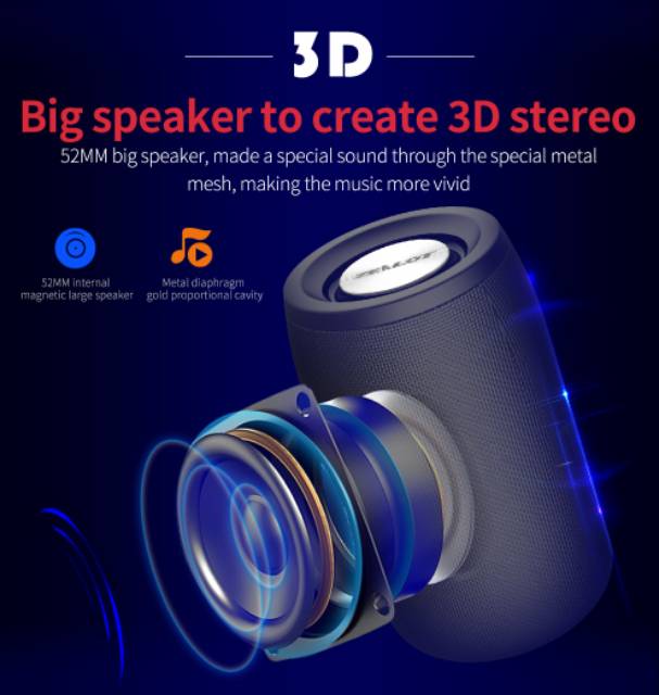 Zealot Portable Bluetooth Speaker - S32 - Black