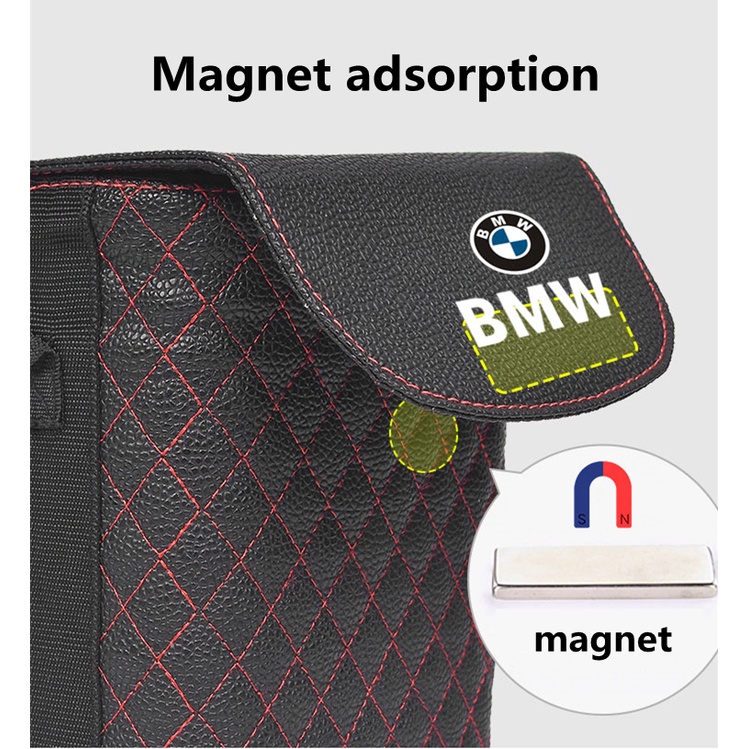 (G-CLUB) Tempat Sampah Bahan Kulit Tahan Air Untuk Mobil BMW