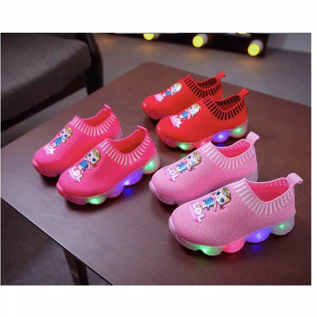 LOL sepatu lampu anak sekolah casual girl shoes