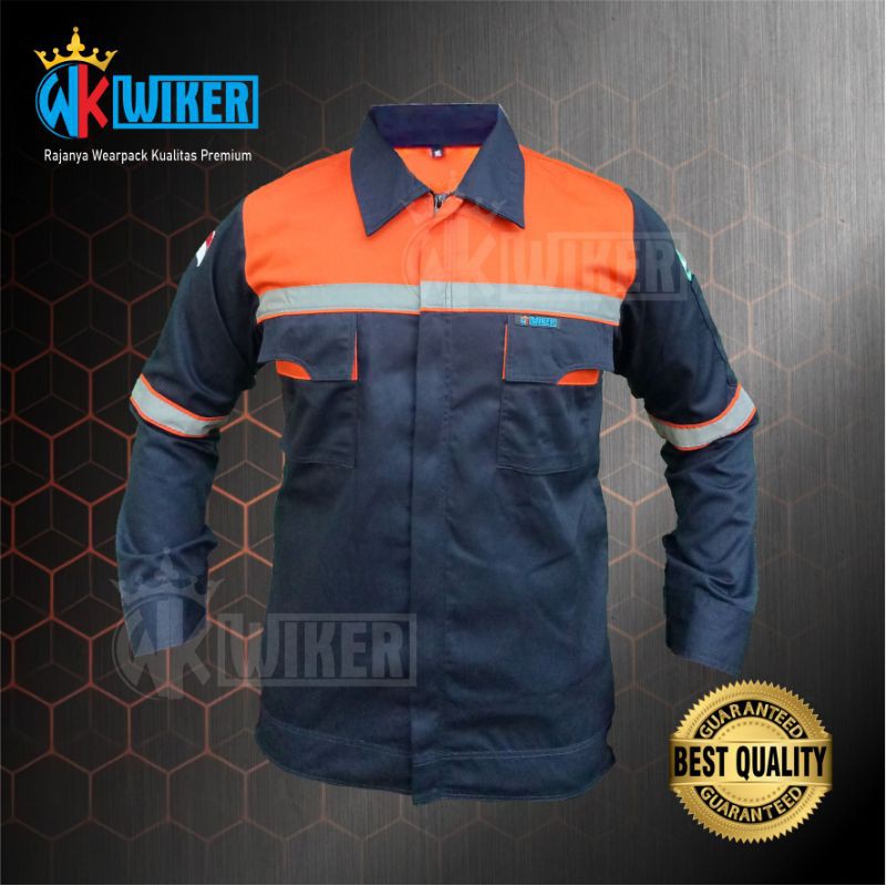 Wearpack Safety Orange Navy - Werpack Common Navy Orange - Baju Proyek - Baju Safety - Werpack Kerja