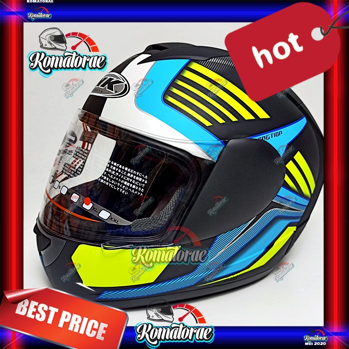 HELM INK CL MAX LTD #3 MATT BLACK LIGHT BLUE YELLOW FULL FACE