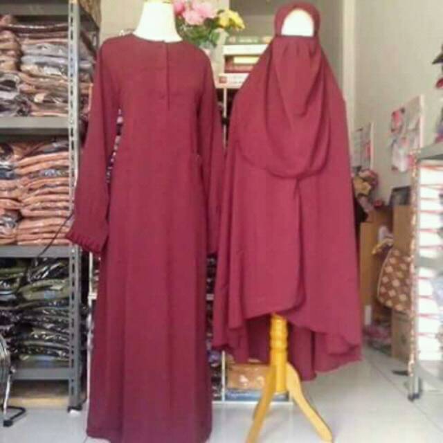 Gamis syar'i polos(gamis,jilbab,cadar tali)
