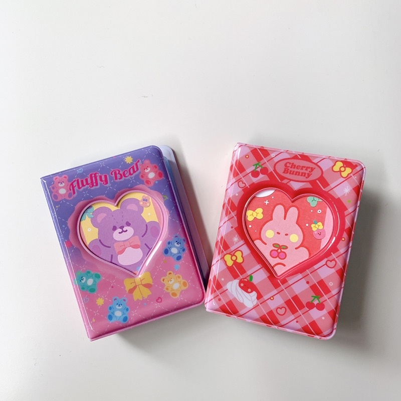 (ItsPico) Album Foto BKPOP 40 SLOT untuk LOMO CARD LUCU Motif Pink Bunny/ Purple Bear kolbuk 1p Pvc