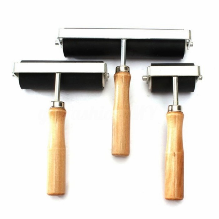 

Cantik Rubber Roller Lino Brayer For Printmaking 10Cm Woodhandle Rolling Tool Murah